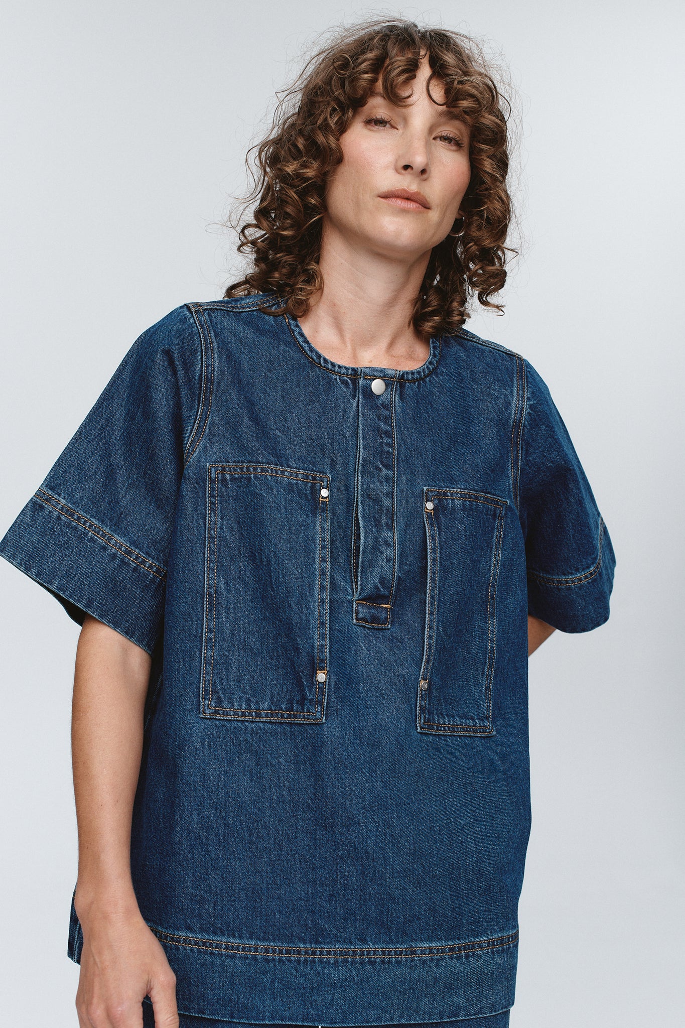 Marle Patch Pocket Shirt // Washed Indigo