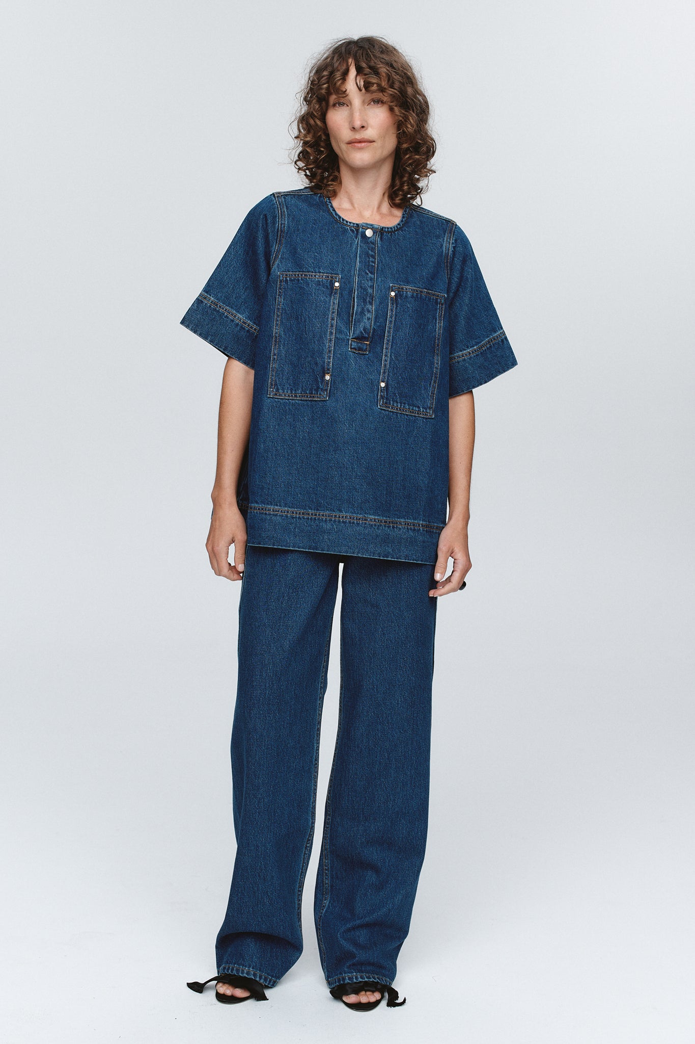Marle Patch Pocket Shirt // Washed Indigo