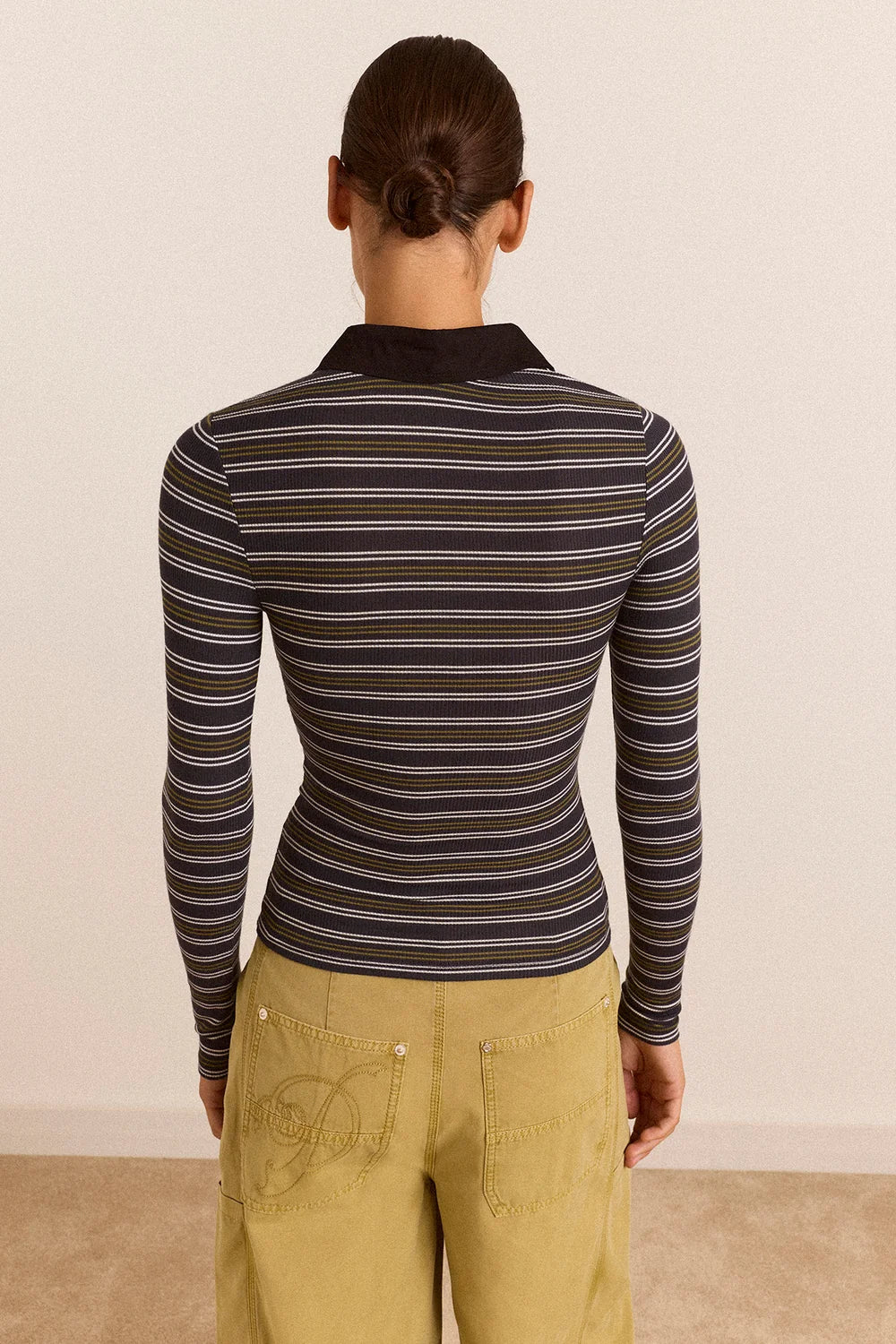 Damson Madder Peyton L/S Polo Jumper // Stripe