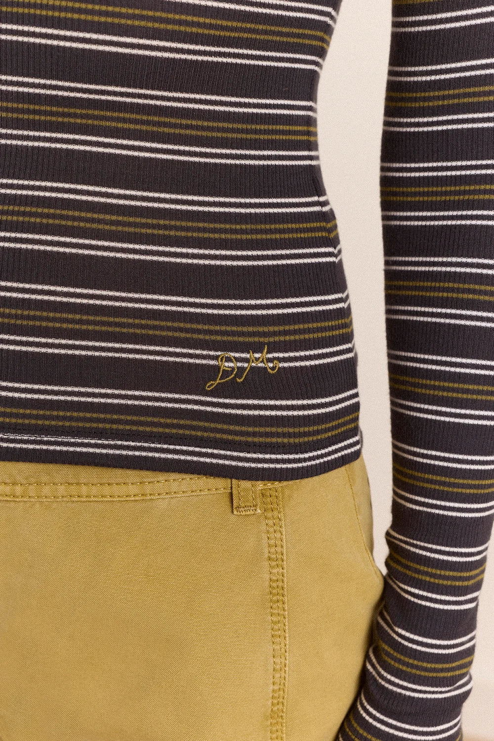 Damson Madder Peyton L/S Polo Jumper // Stripe