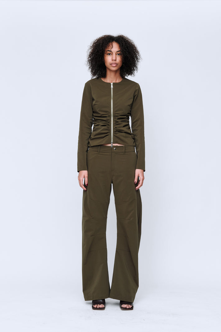 Wynn Hamlyn Zipper L/S Top // Khaki