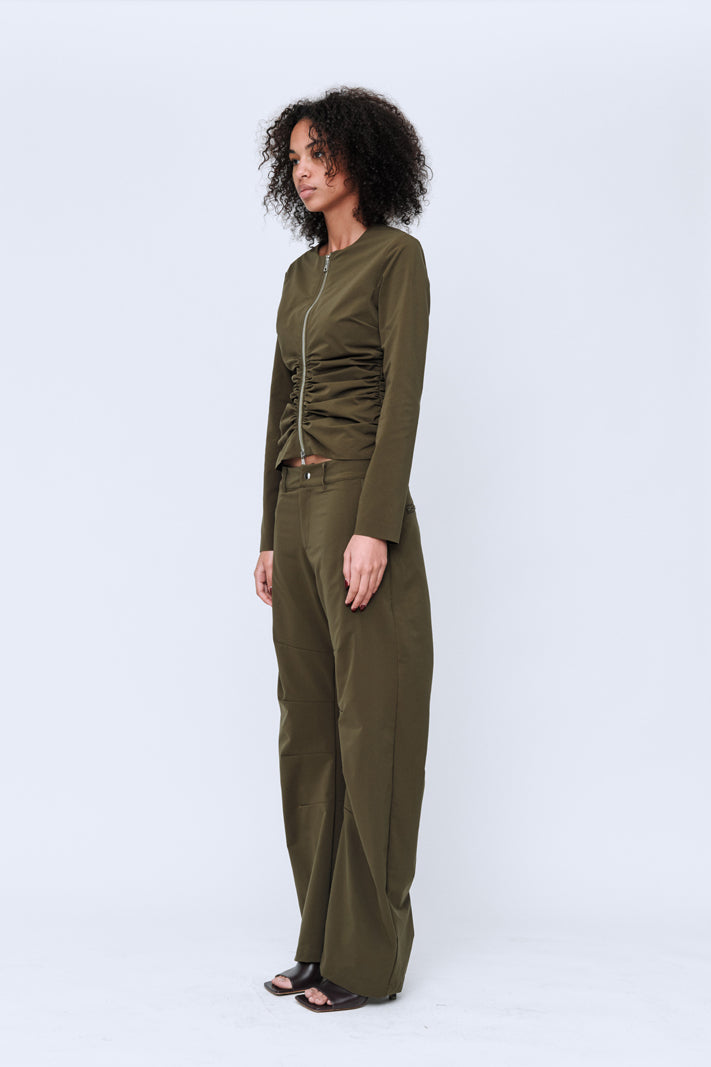 Wynn Hamlyn Zipper L/S Top // Khaki