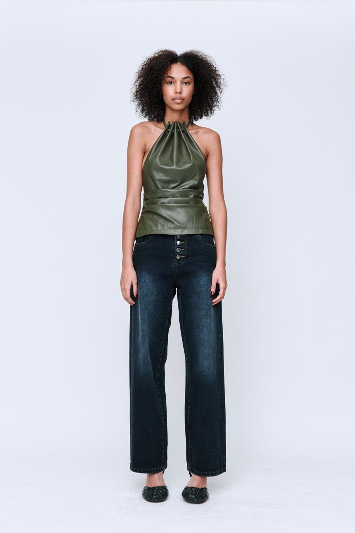 Wynn Hamlyn Button Fly Classic Jean // Washed Indigo