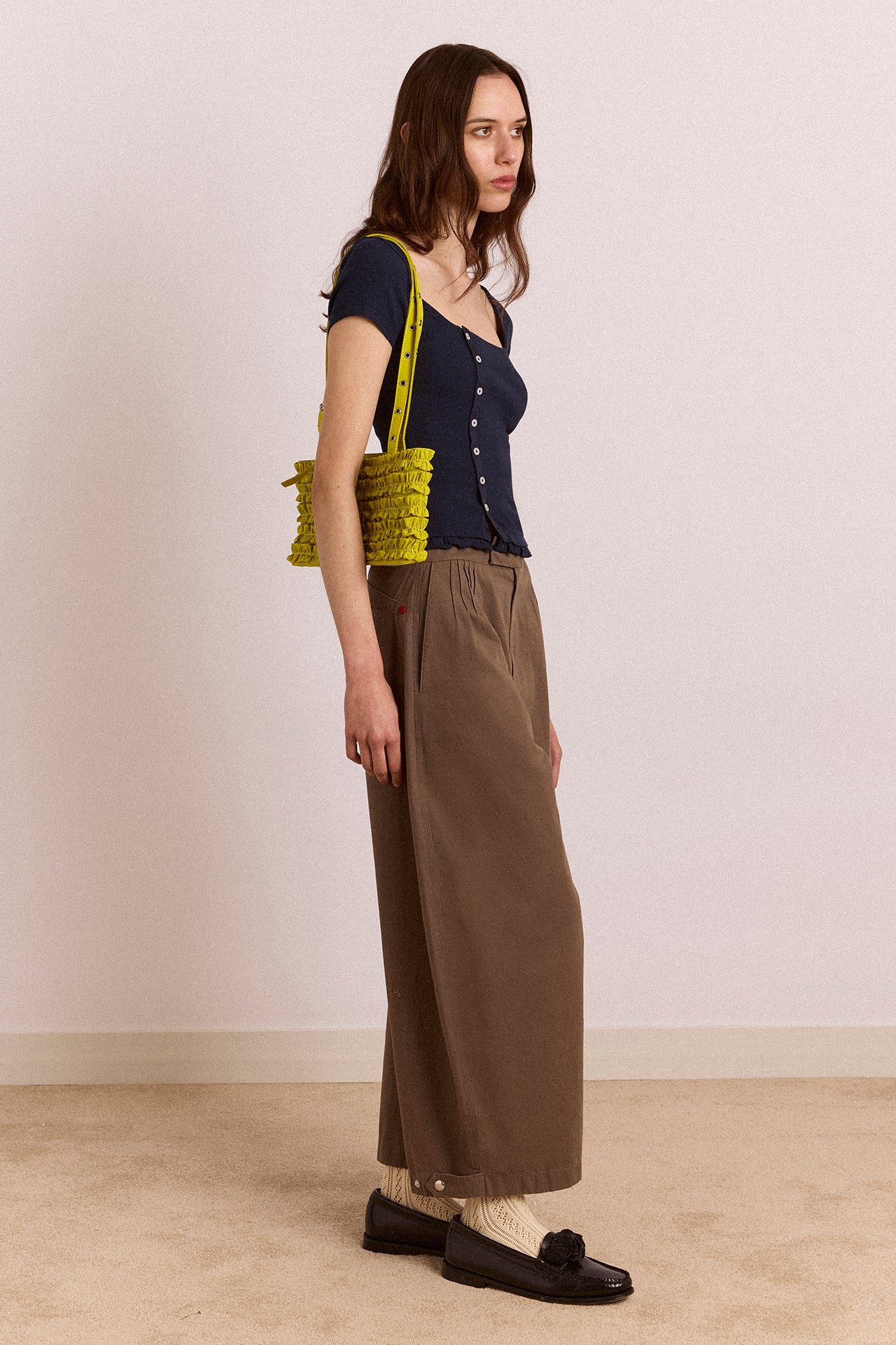 Damson Madder Posie Short Sleeve Top // Navy