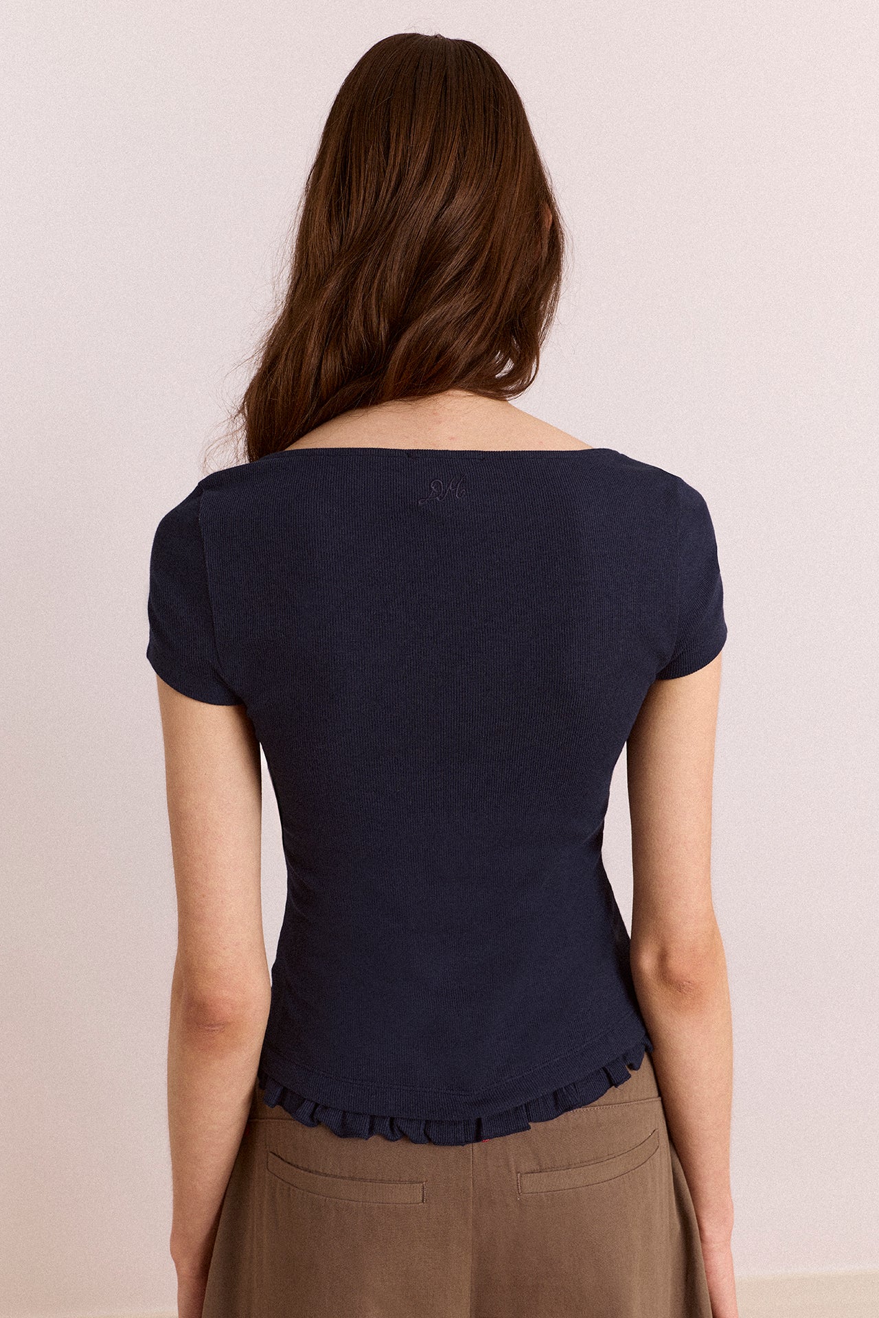 Damson Madder Posie Short Sleeve Top // Navy