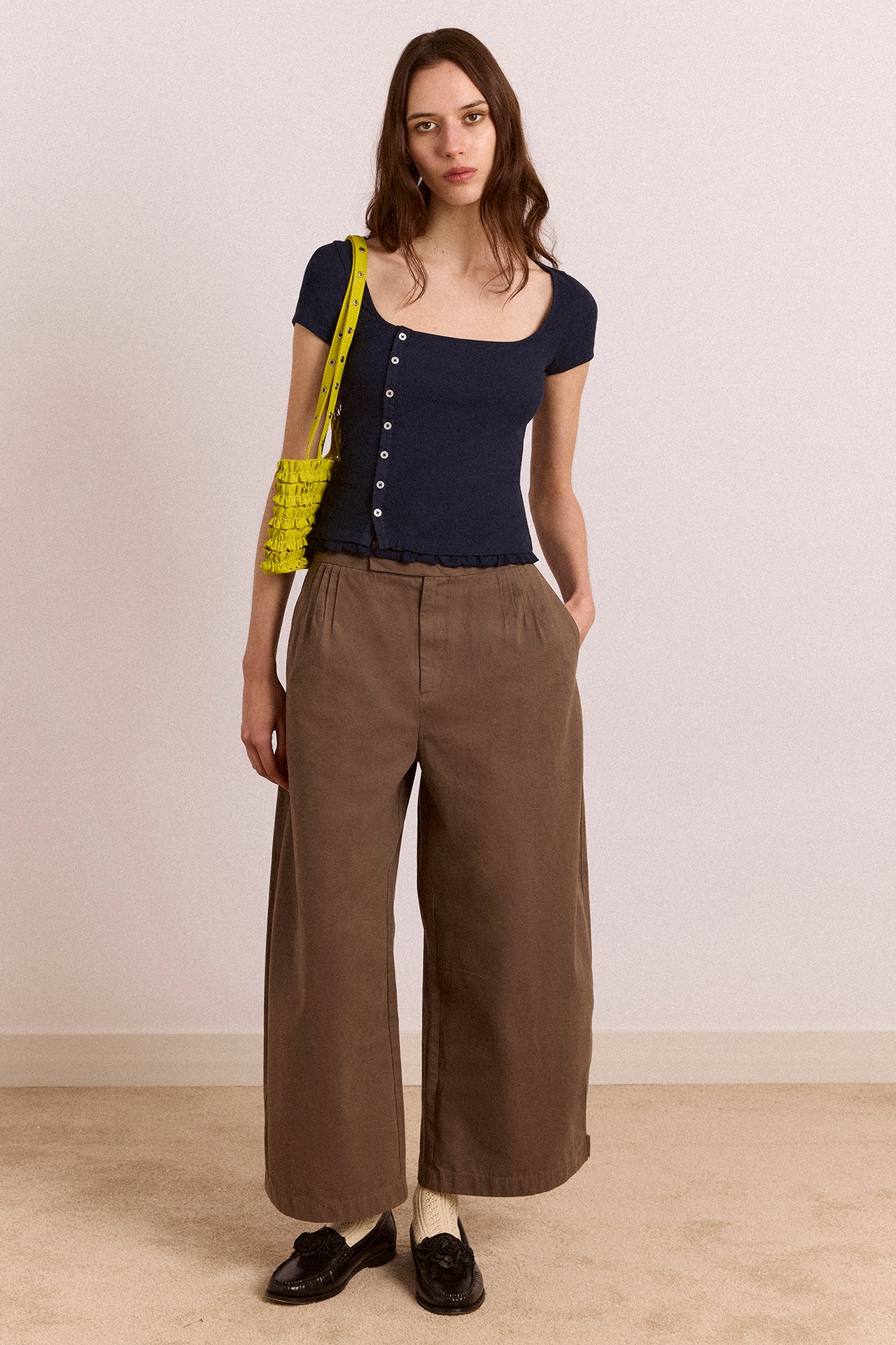 Damson Madder Posie Short Sleeve Top // Navy