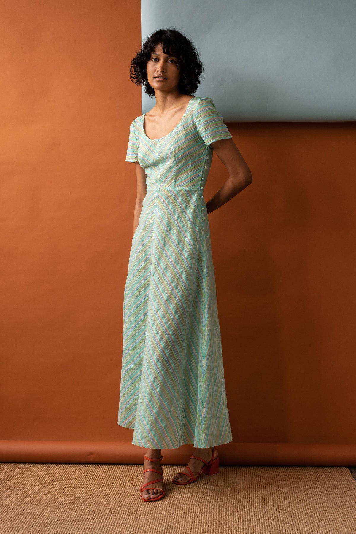Penny Sage Margot Dress // Sherbet Stripe