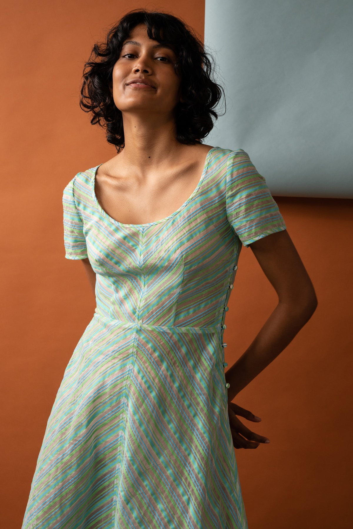 Penny Sage Margot Dress // Sherbet Stripe