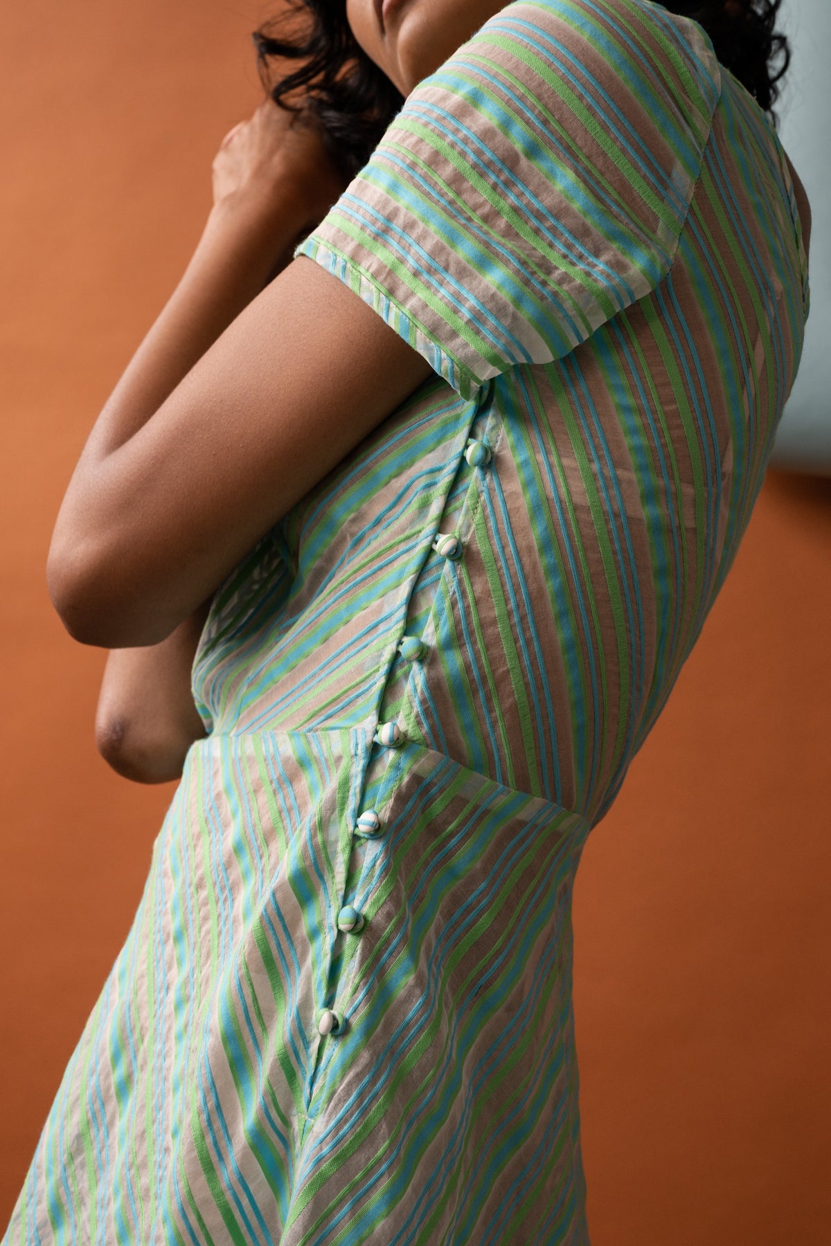 Penny Sage Margot Dress // Sherbet Stripe