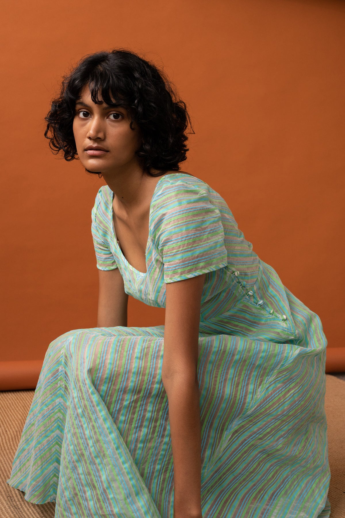 Penny Sage Margot Dress // Sherbet Stripe