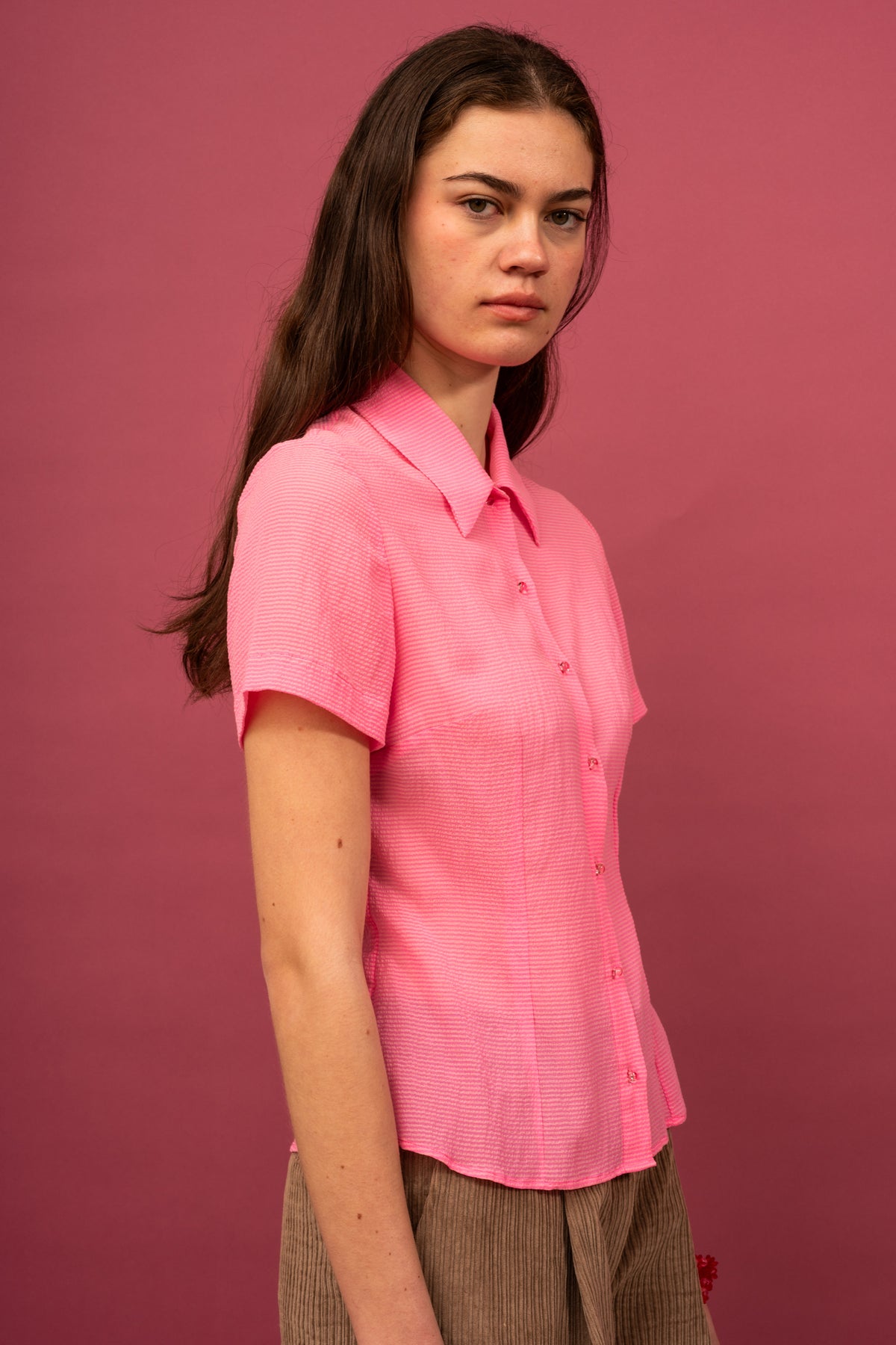 Penny Sage Evie Shirt // Barbie Pink