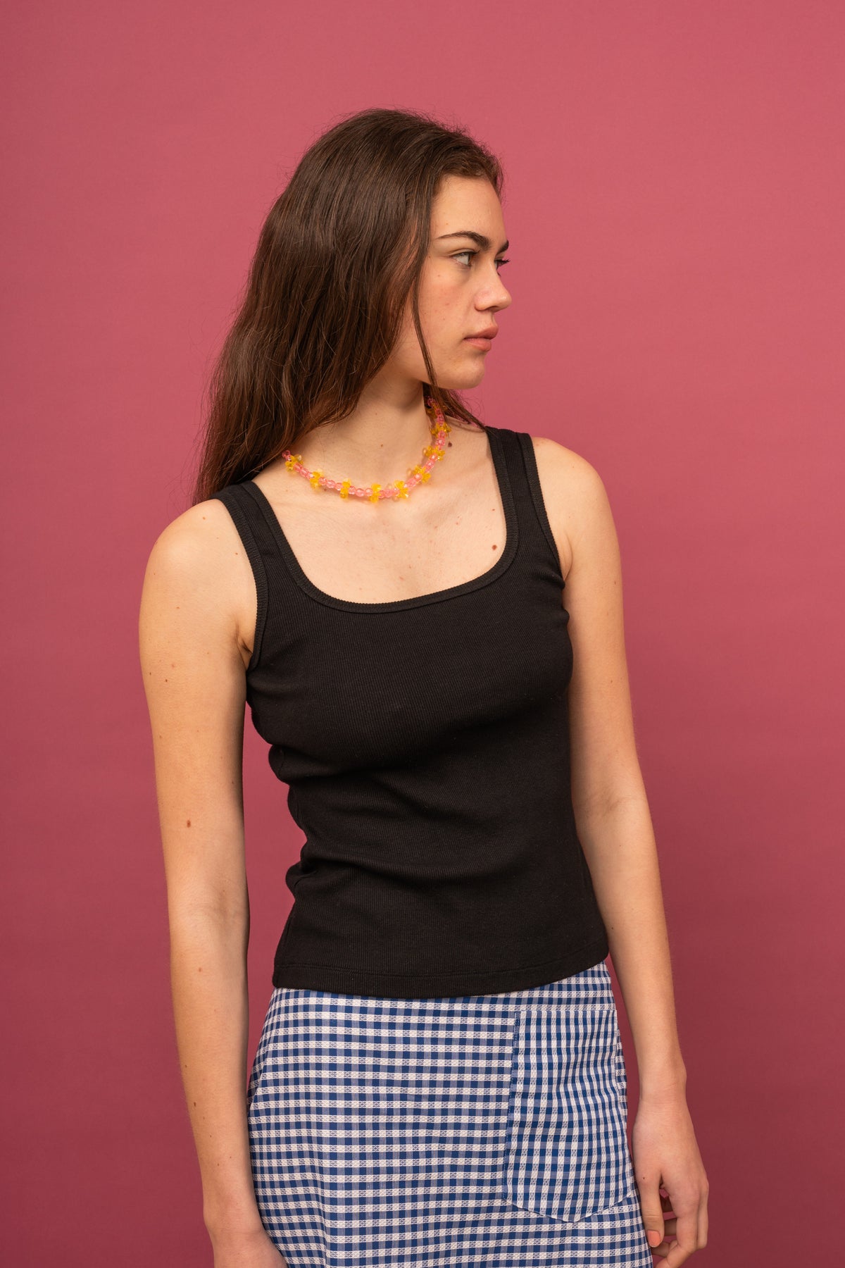 Penny Sage Leta Singlet // Black