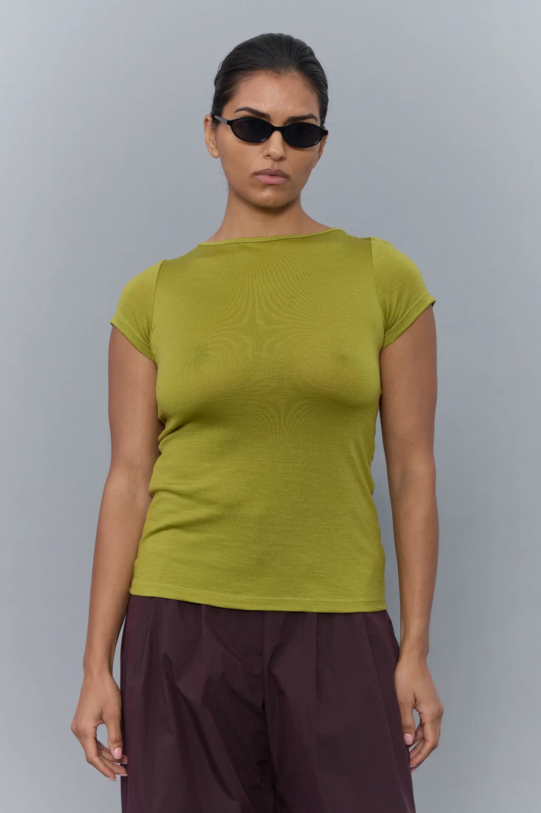 PV Connection Wool Baby Tee // Algae
