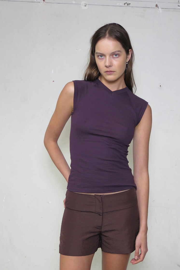 PV Beam V-Neck Tee // Purple