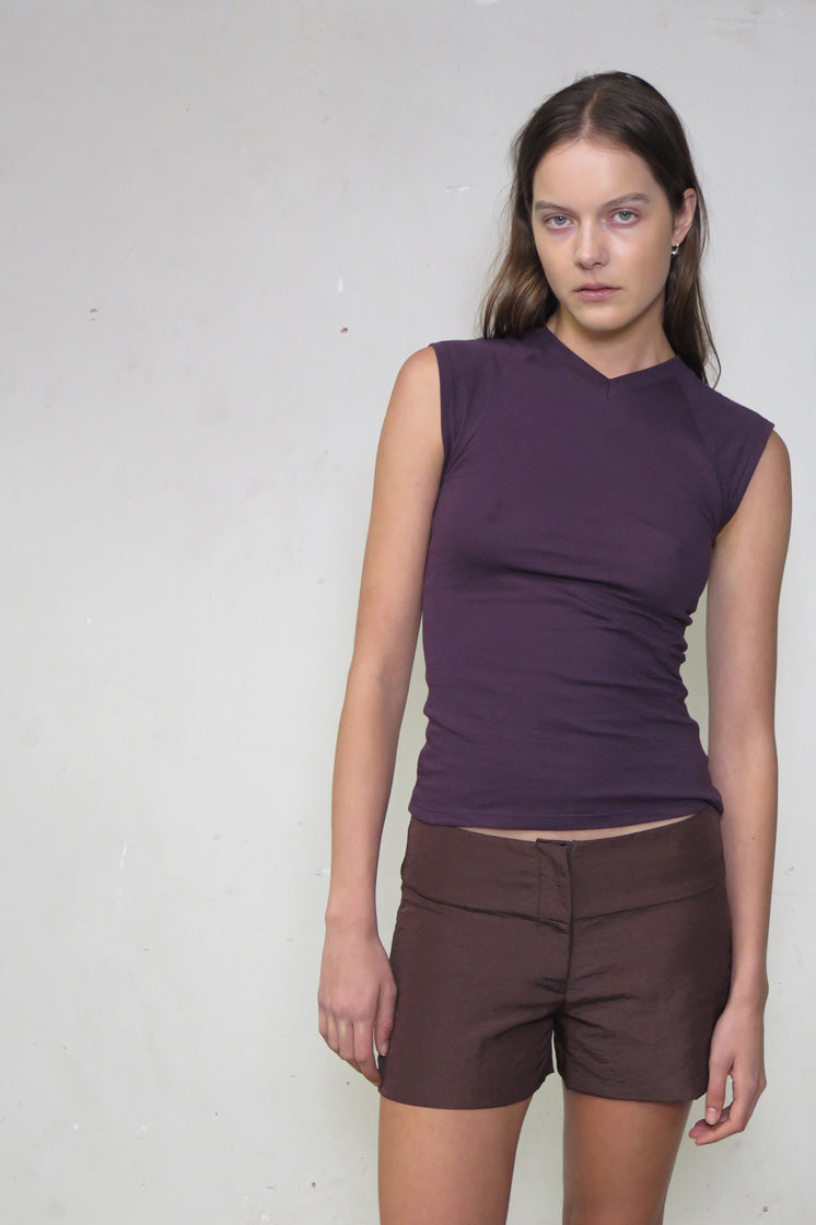 PV Beam V-Neck Tee // Purple