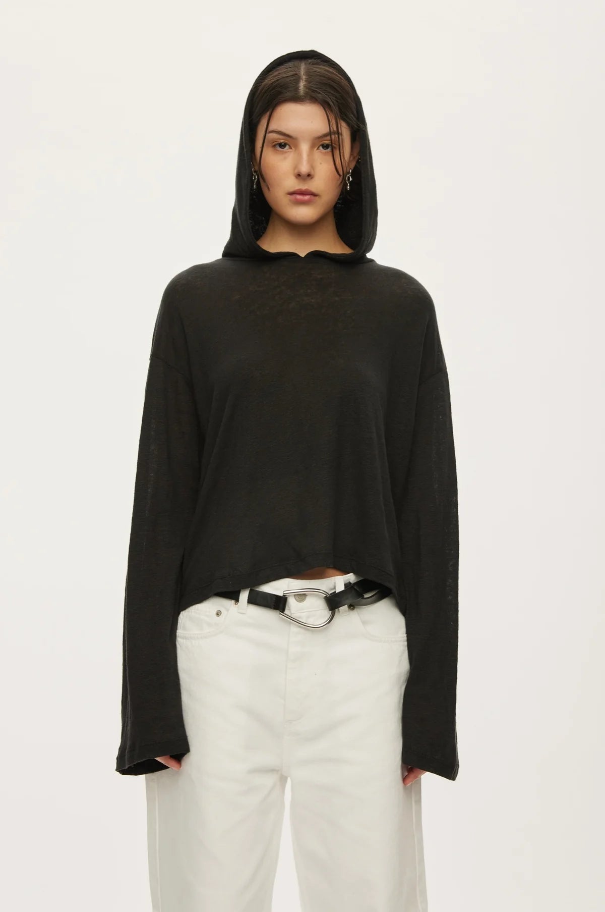 Oval Square Palma Hood L/S Tee // Black