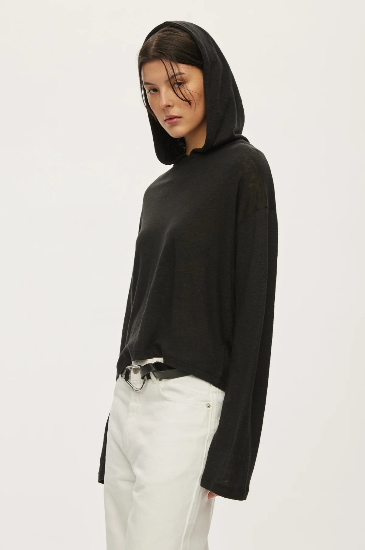 Oval Square Palma Hood L/S Tee // Black