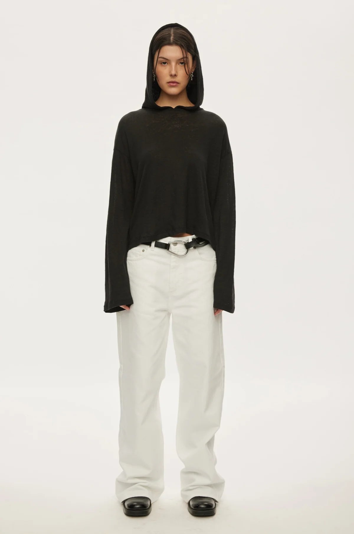 Oval Square Palma Hood L/S Tee // Black