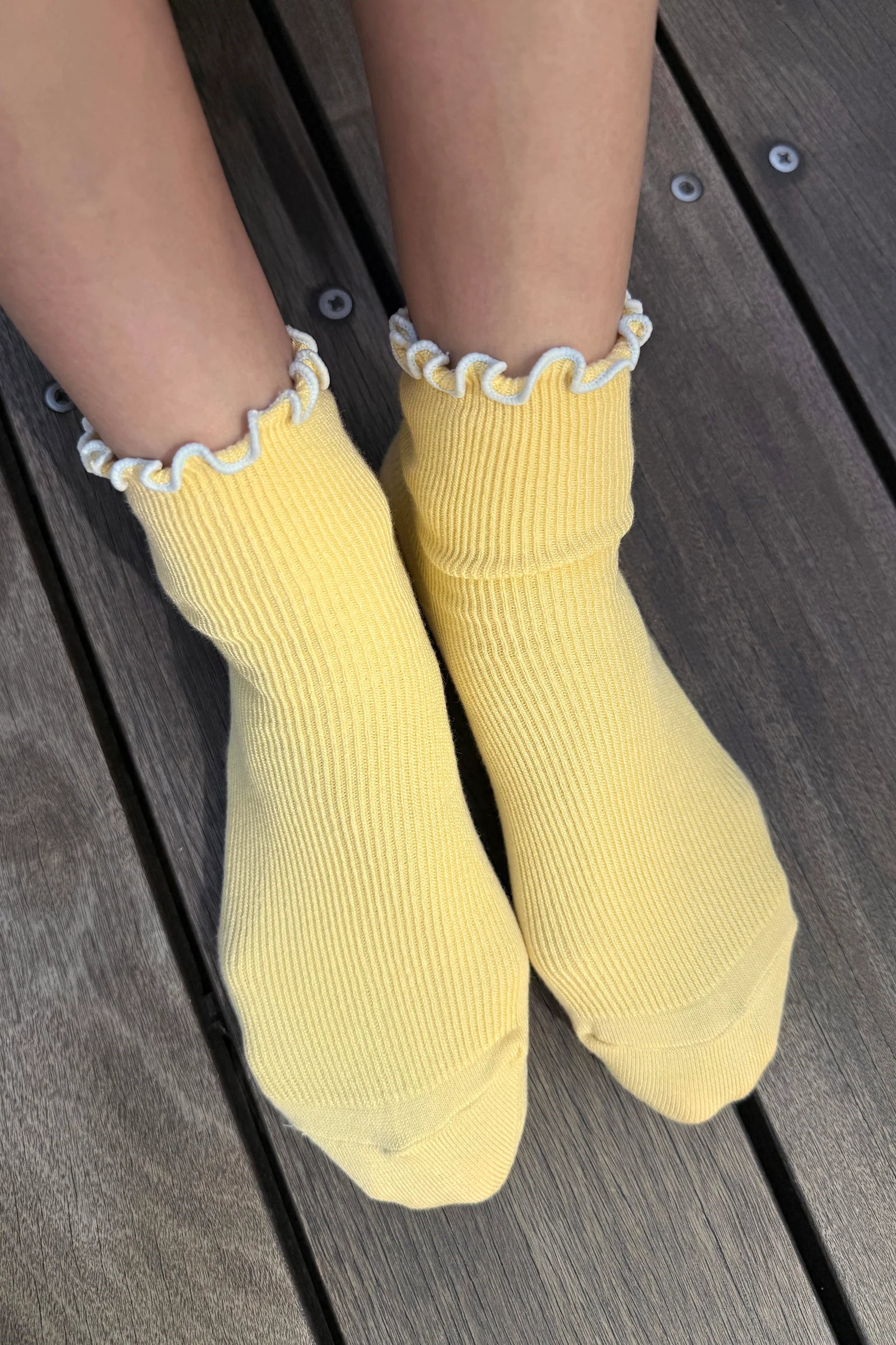 Le Bon Shoppe The Petite Ruffled Modal Socks //Butter,  Baby Blue