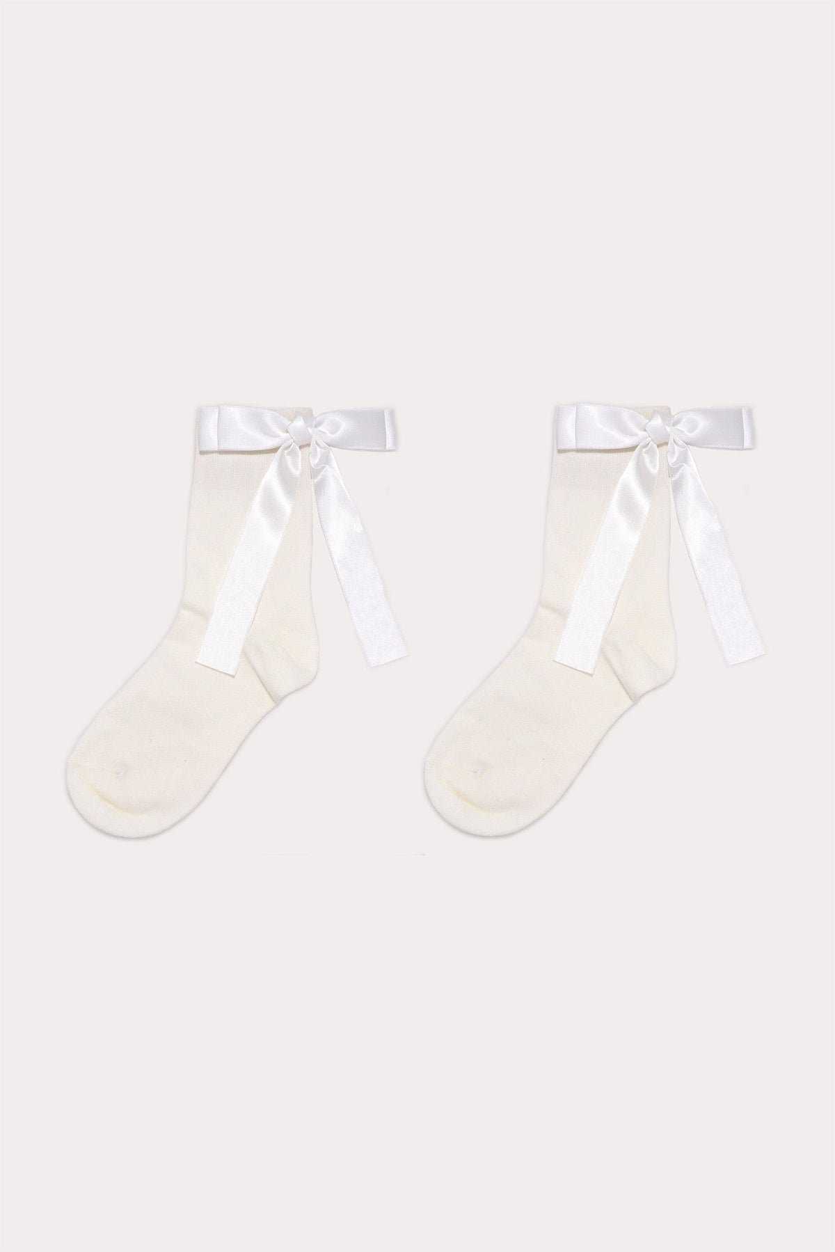 Bow Socks // White