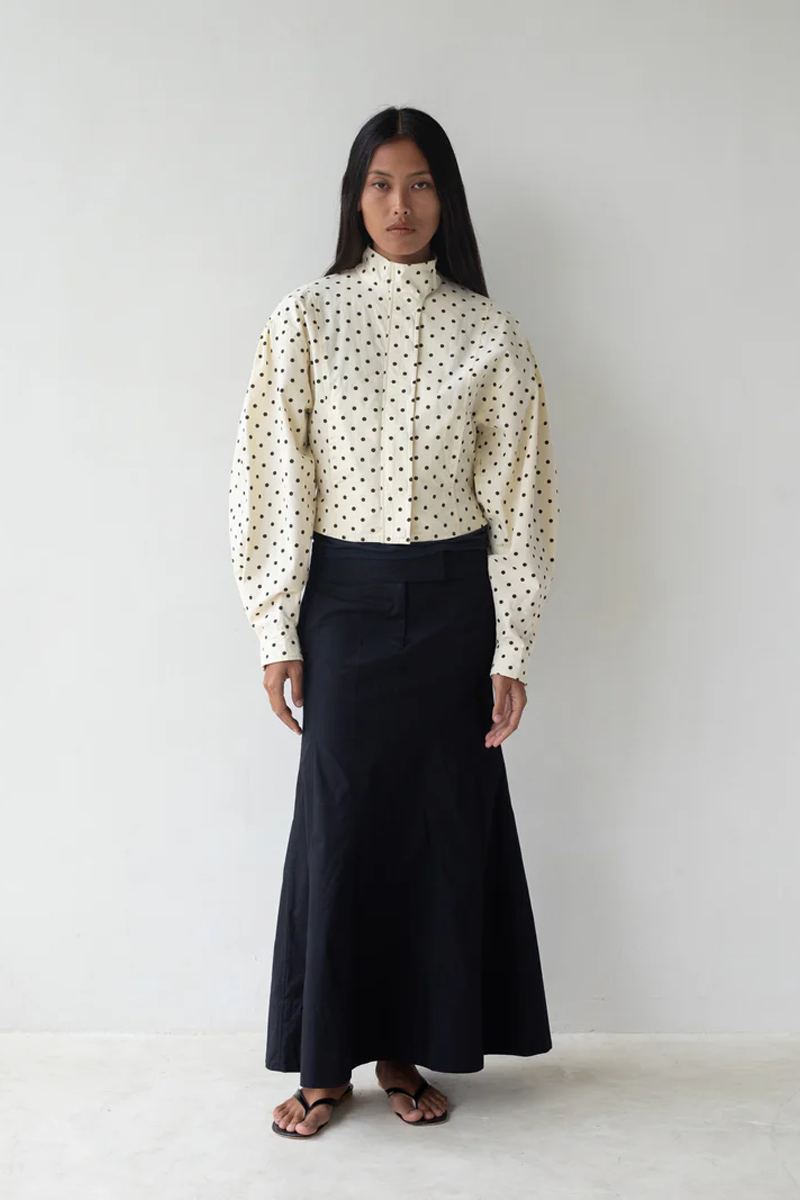 Belle Anna Globo Jacket // White Polka