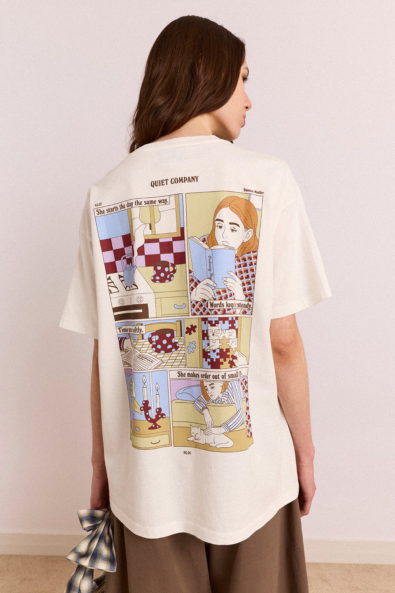 Damson Madder Quiet Company Tee // Ecru