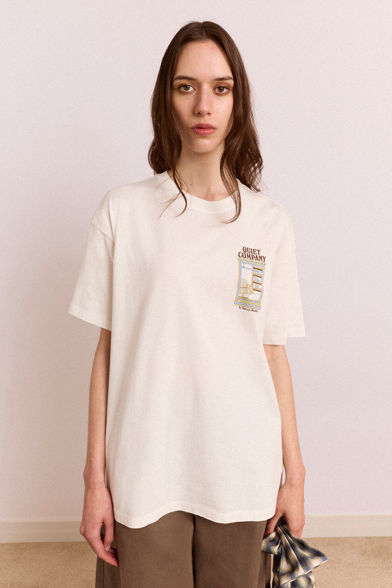 Damson Madder Quiet Company Tee // Ecru