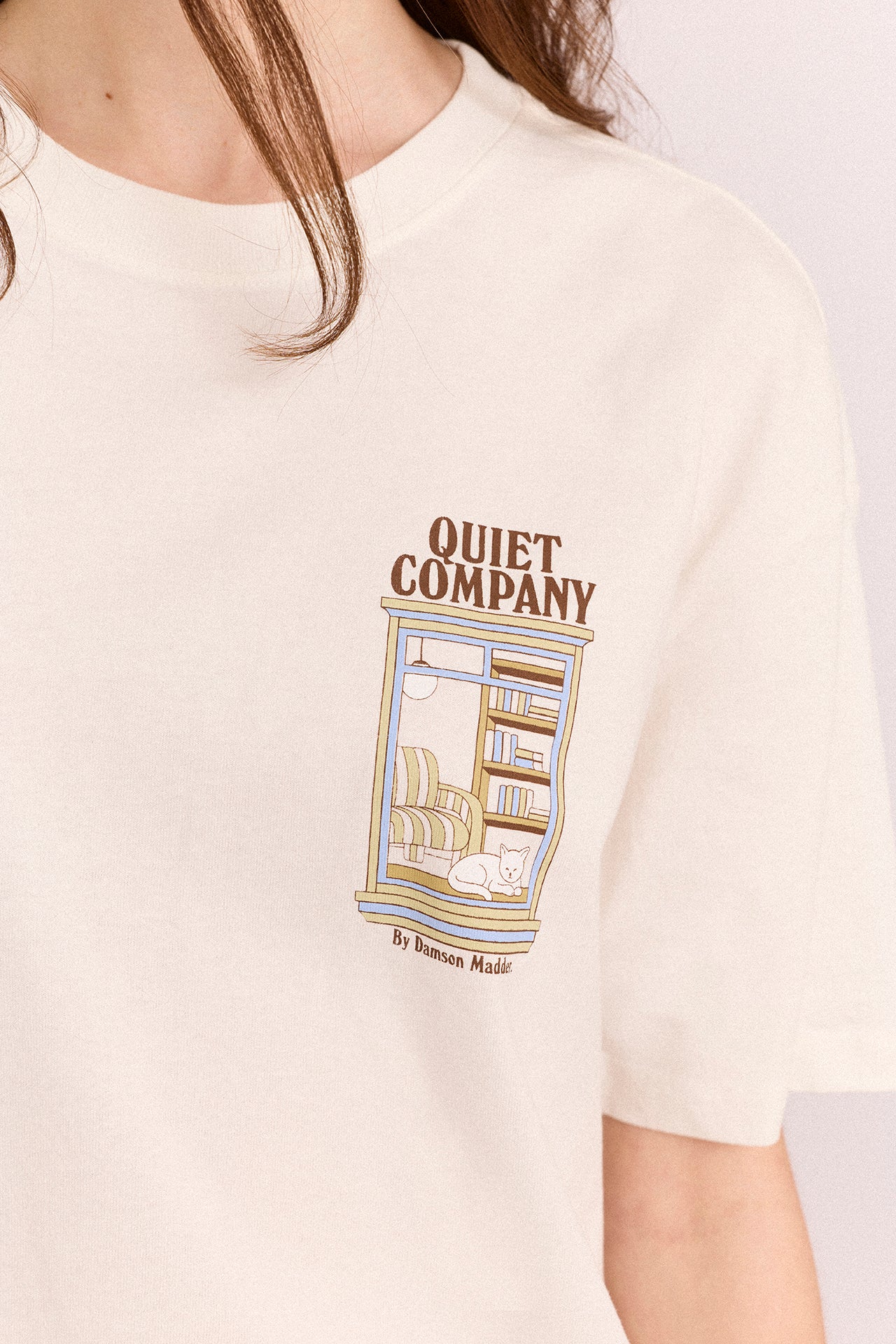 Damson Madder Quiet Company Tee // Ecru