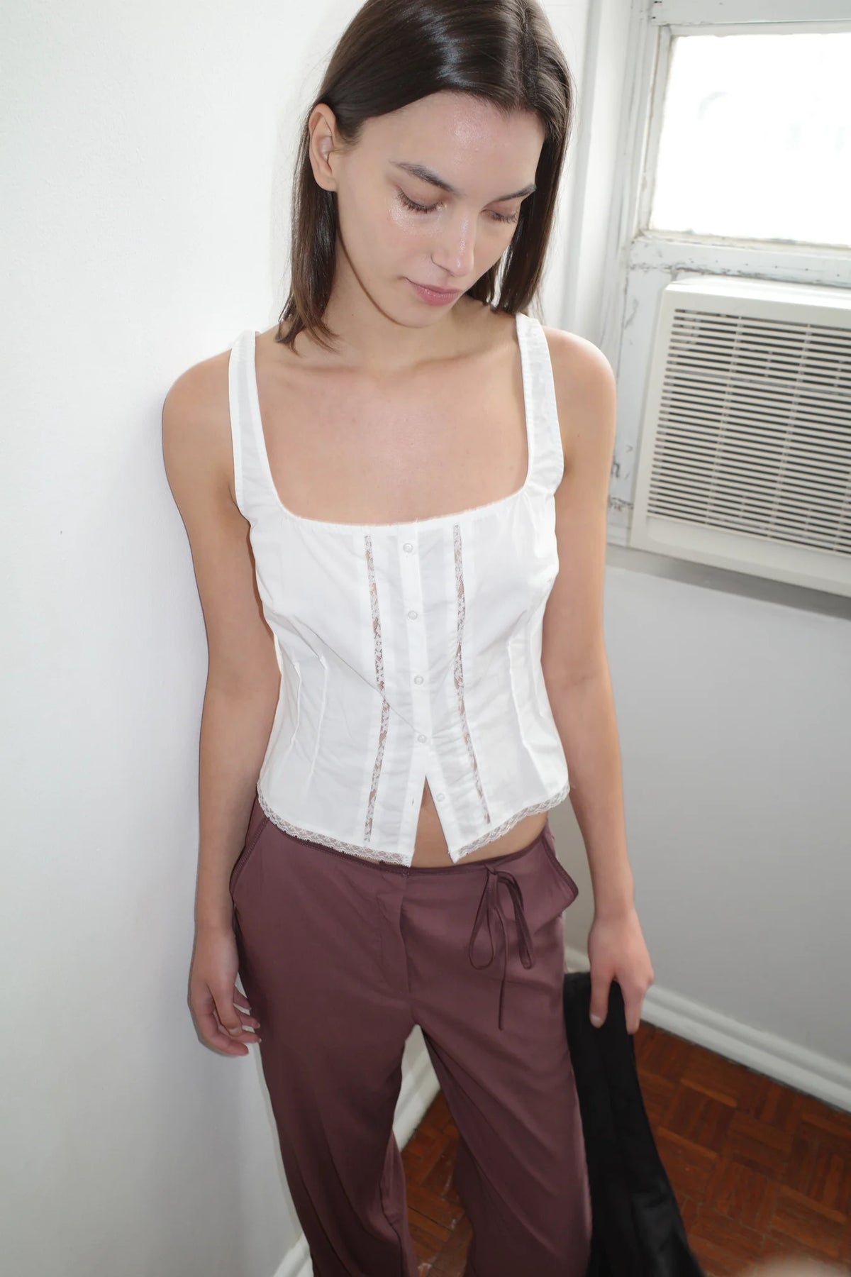 Deiji Studios Lace Cami // White