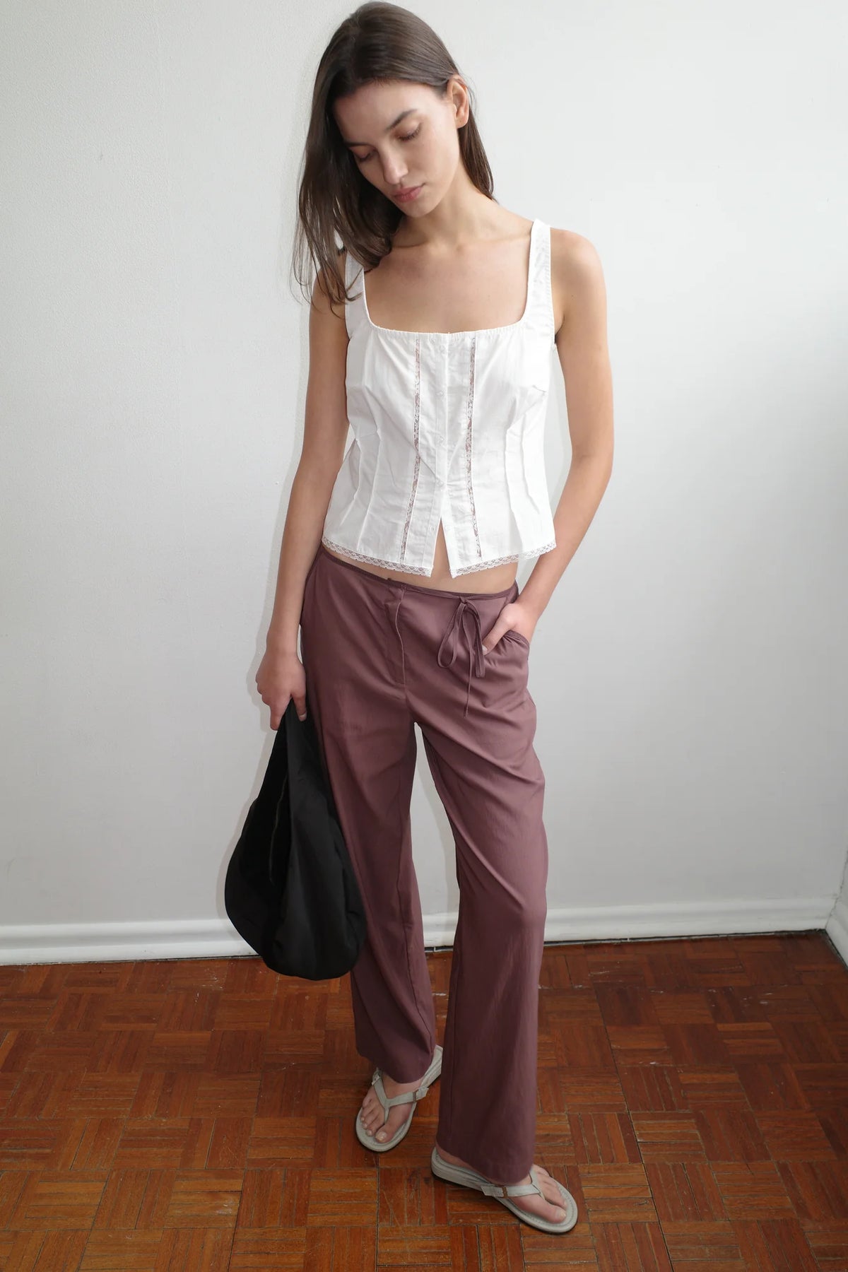 Deiji Studios Lace Cami // White