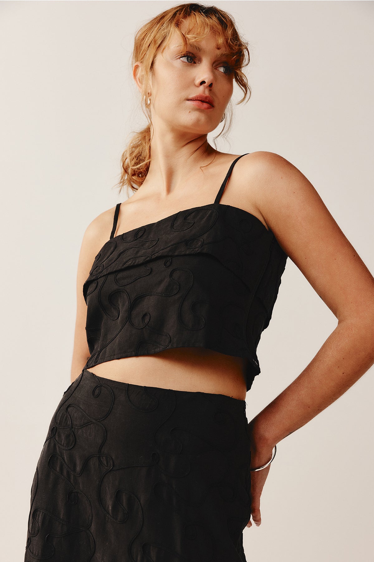 Marle Alma Top // Black Embroidered