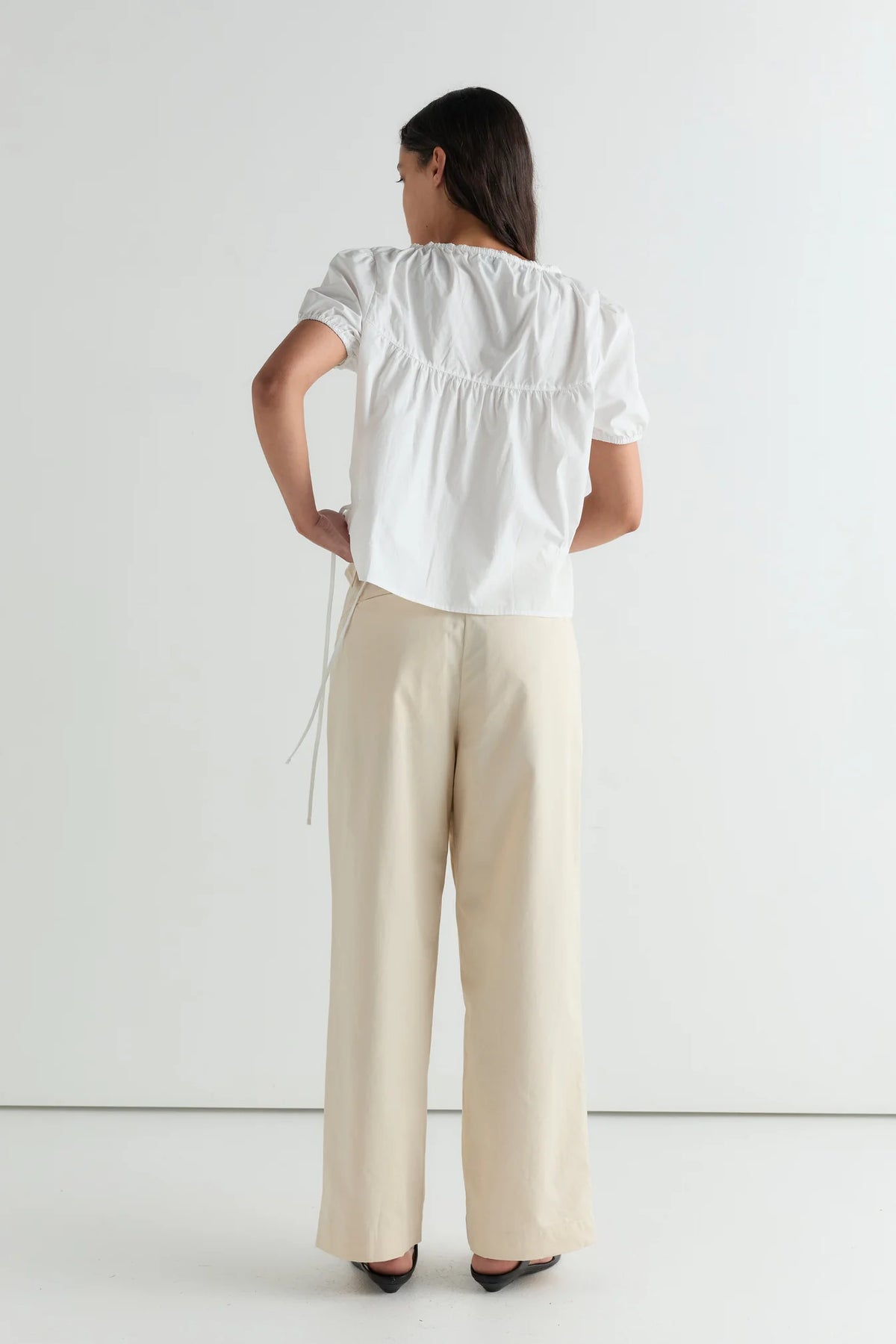 Deiji Studios Blouse Top // White