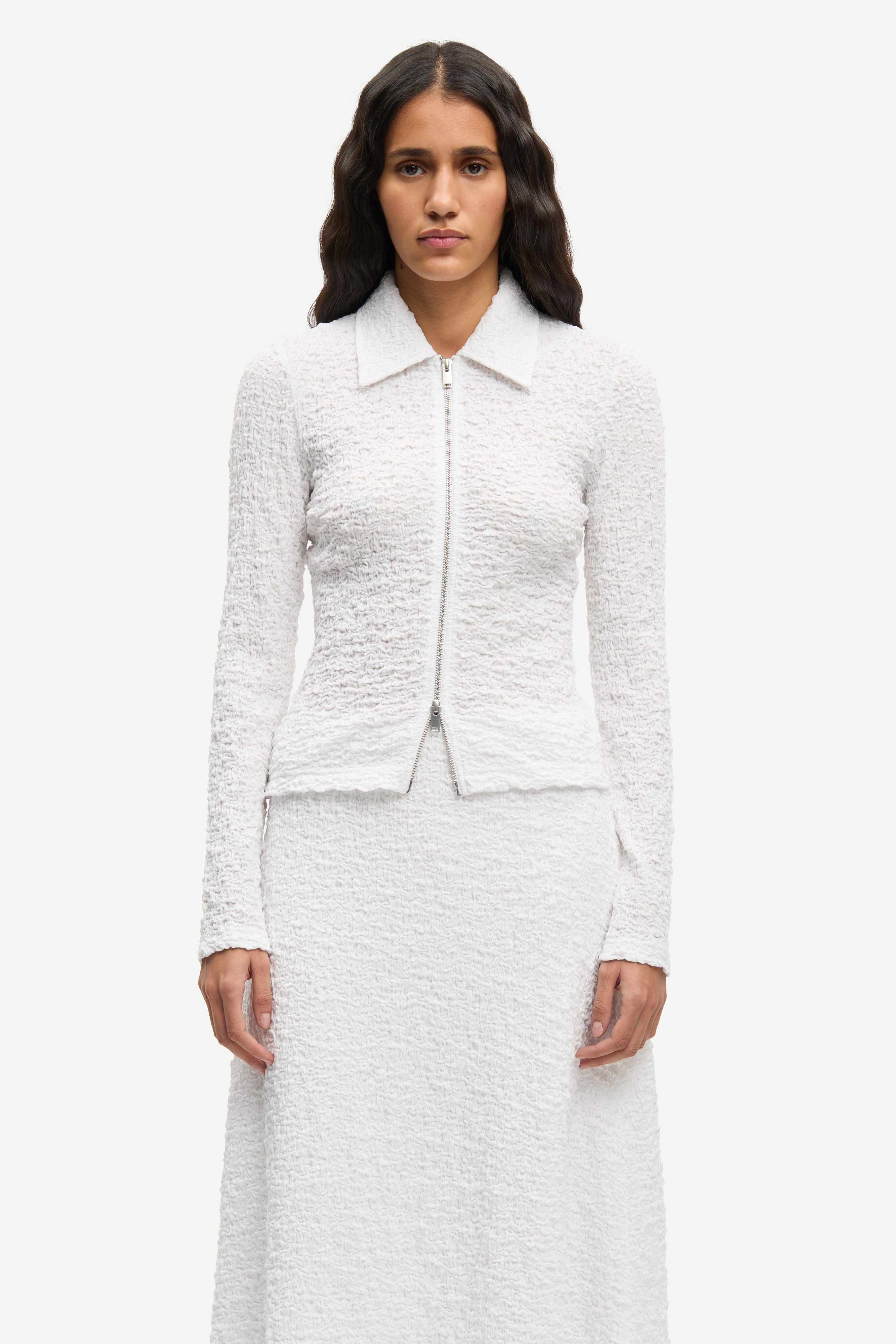 Samsøe Samsøe Sadaisy Zip Blouse // White