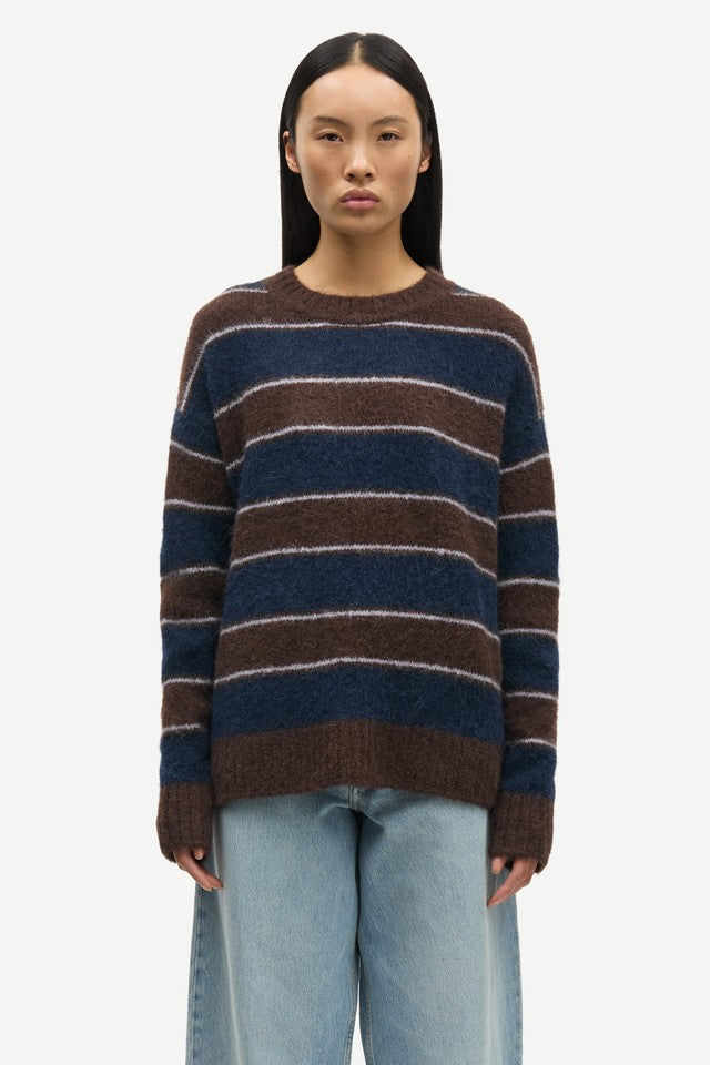 Samsøe Samsøe Sajeanne Sweater // Black Coffee Stripe