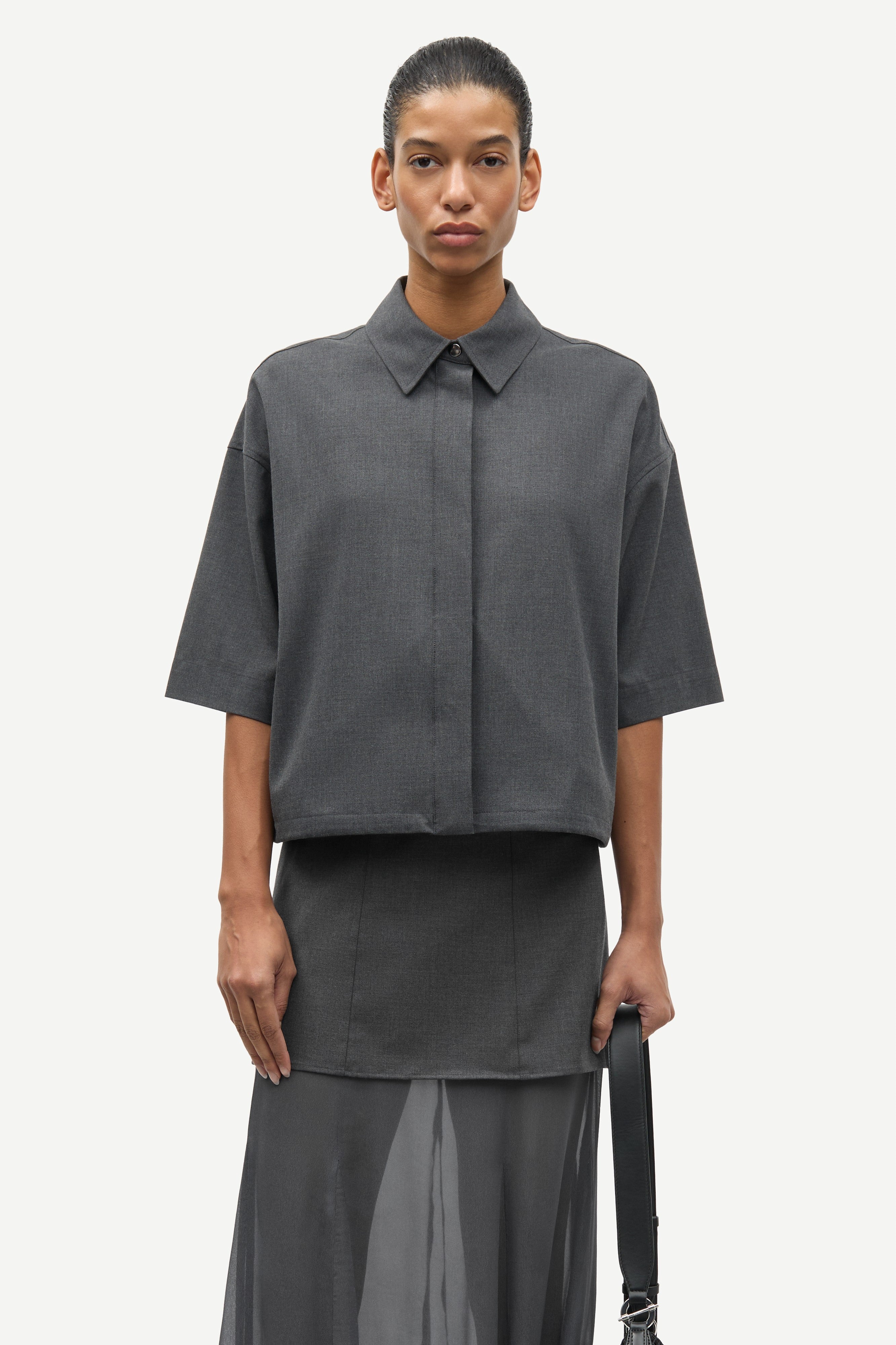 Samsøe Samsøe Salulu S/S Shirt // Ombre Blue