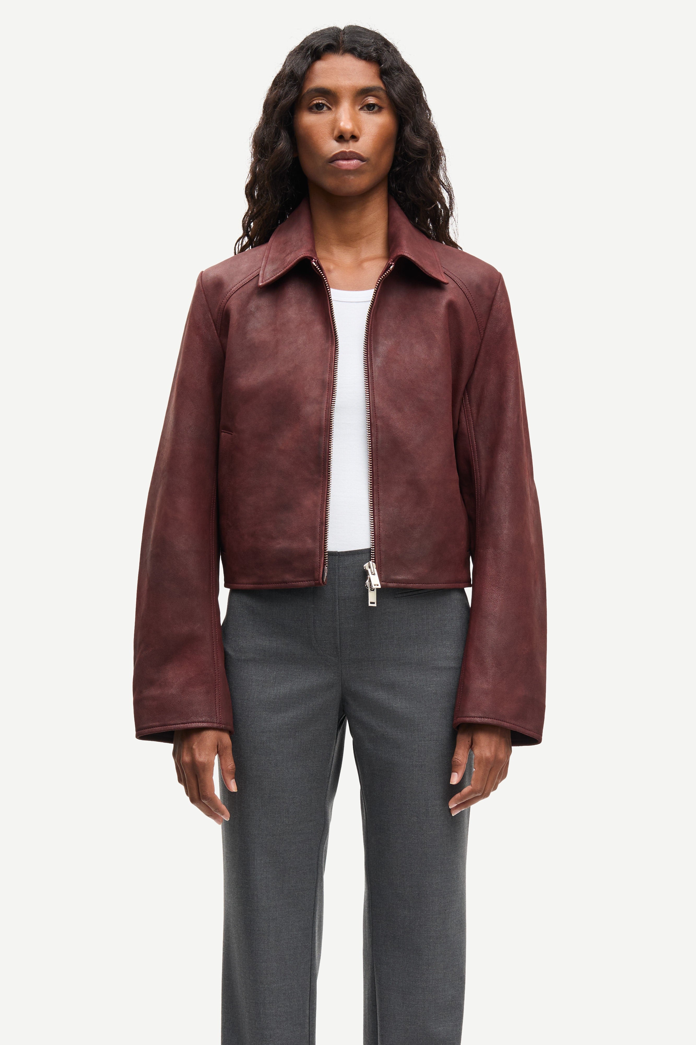 Samsøe Samsøe Sashiva Leather Jacket // Fudge