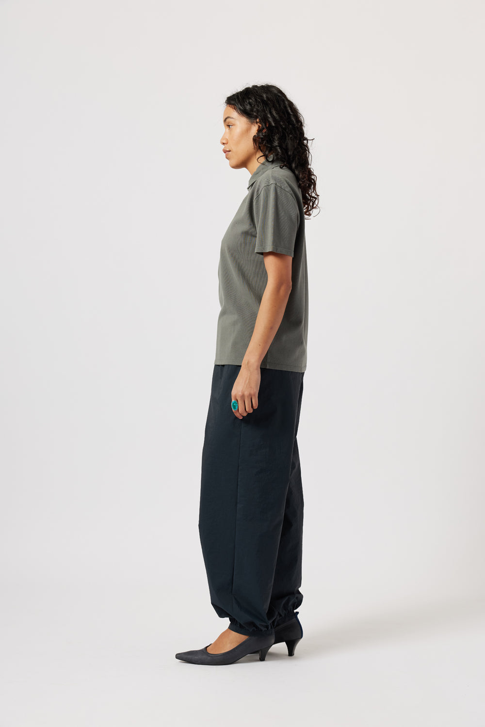 Paloma Wool Strip Polo // Grey