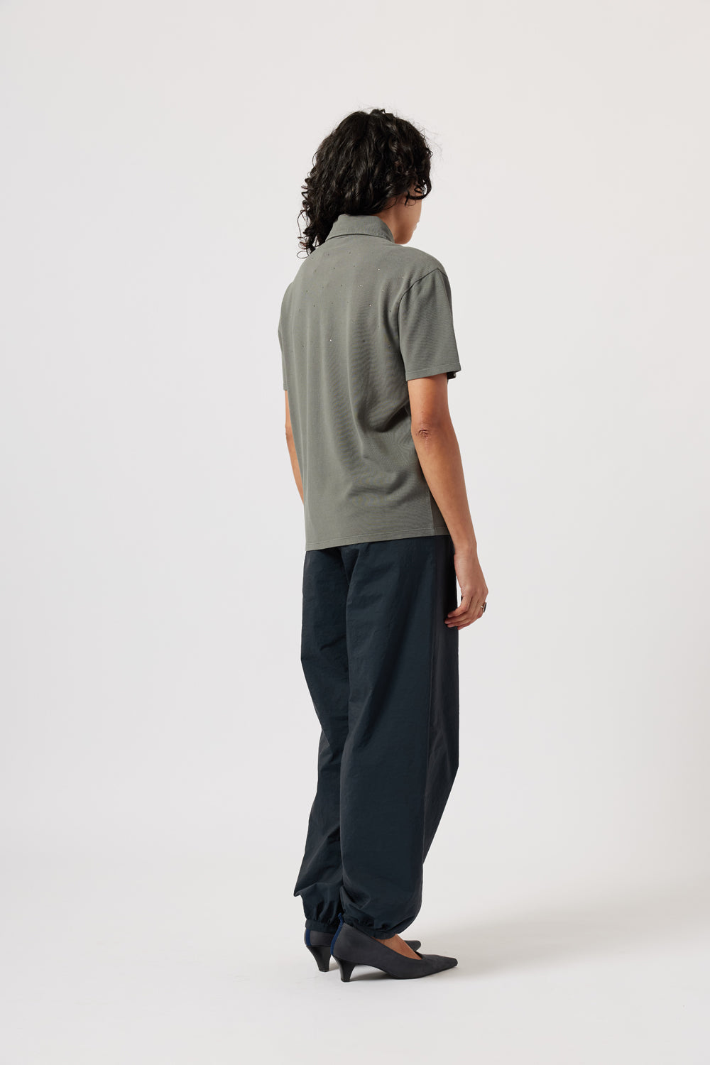 Paloma Wool Strip Polo // Grey