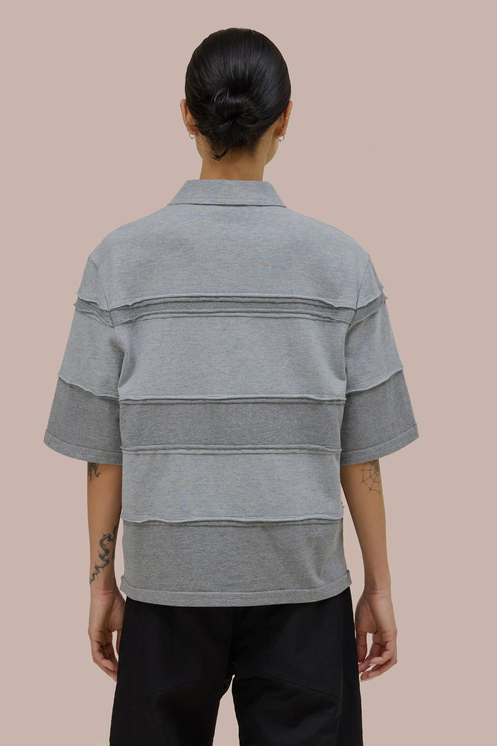 Eckhaus Latta Striated Polo // Cement