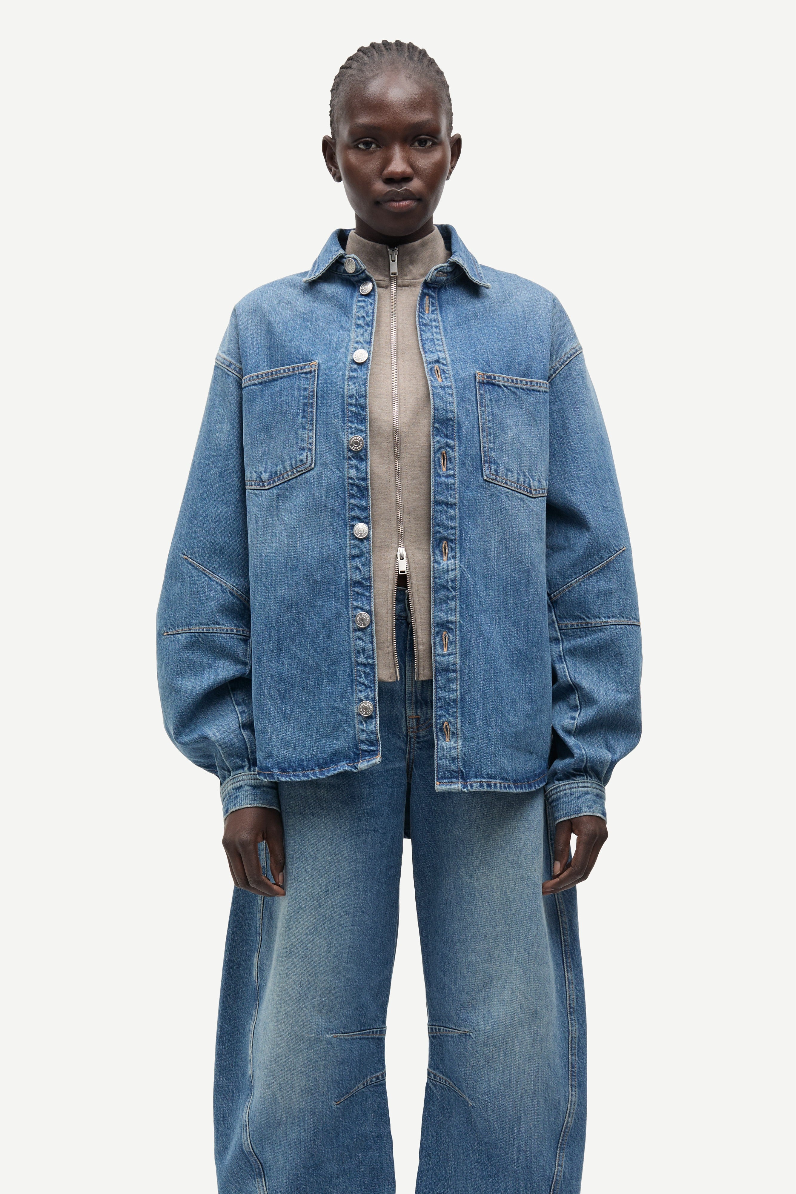 Samsøe Samsøe Saharp Seam Shirt // Sephia Blue