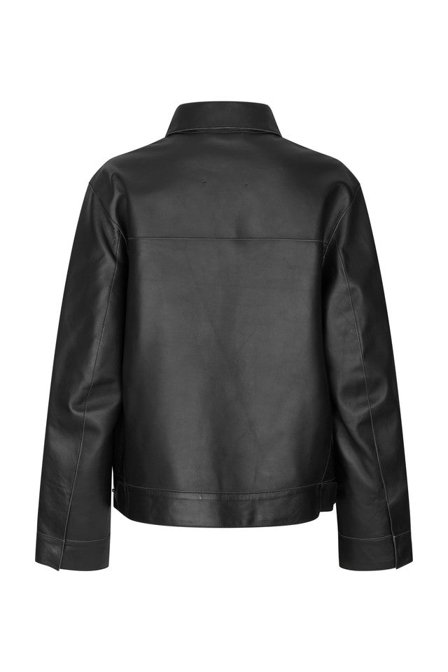 Samsøe Samsøe Sastevie Leather Jacket // Black