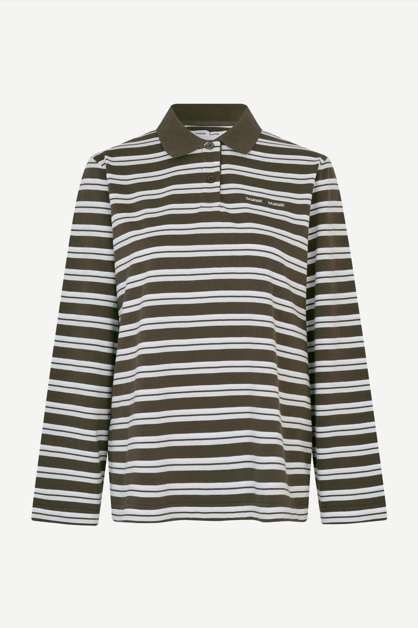 Samsøe Samsøe Sadover LS Polo // Turkish Coffee Stripe