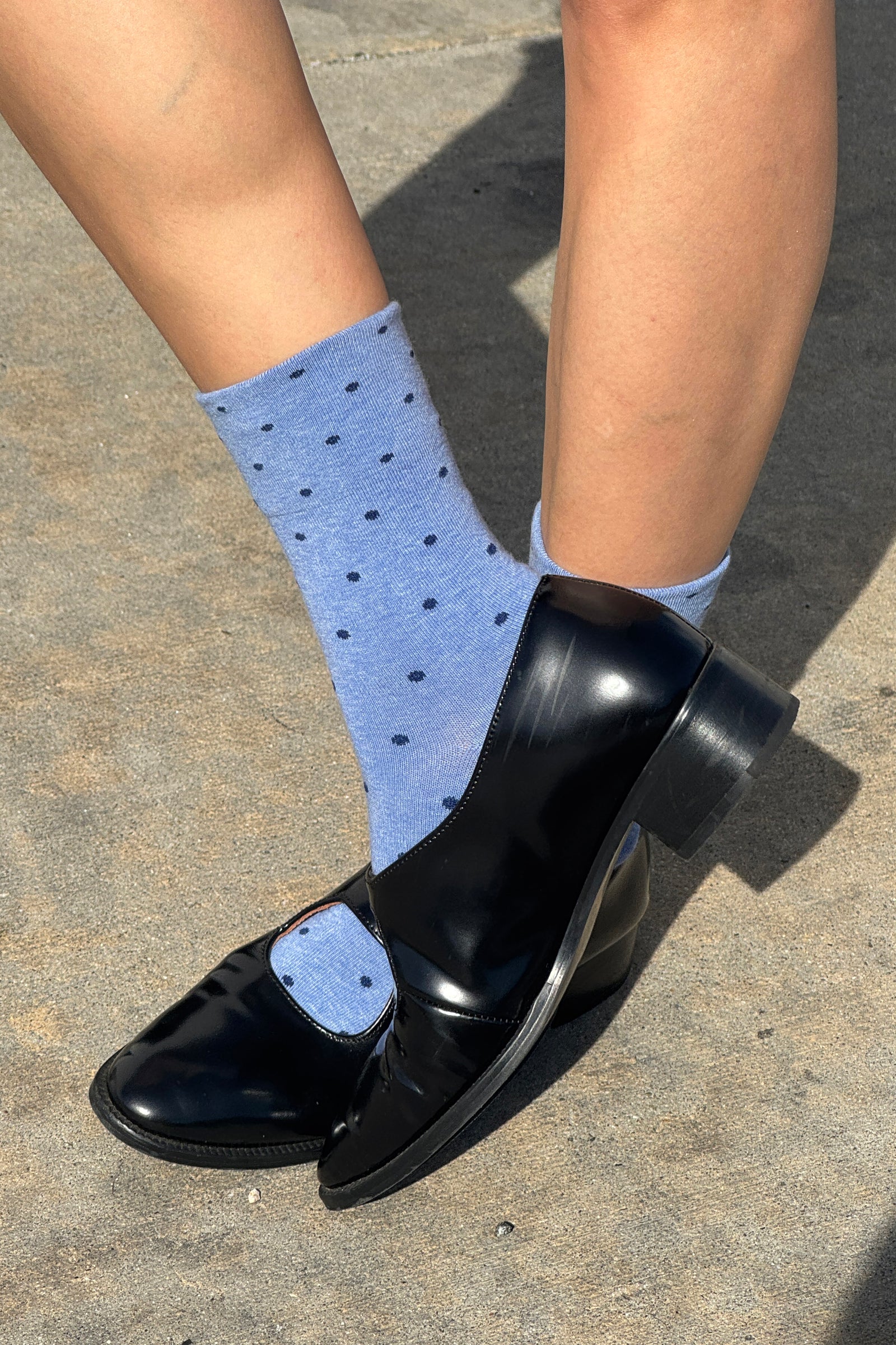 Le Bon Shoppe Sneaker Socks Polka Dot // Blue, Navy