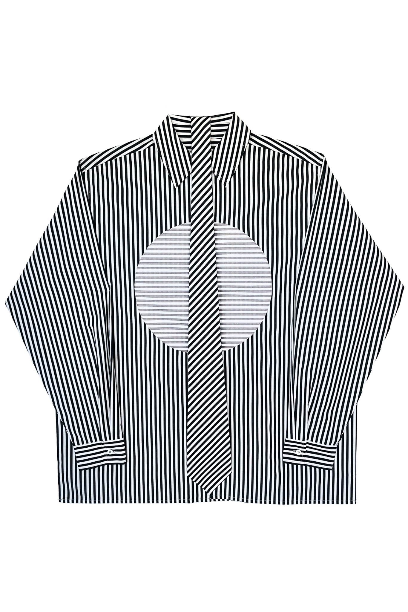 Verner Sun Shirt with Tie // Black with Grey