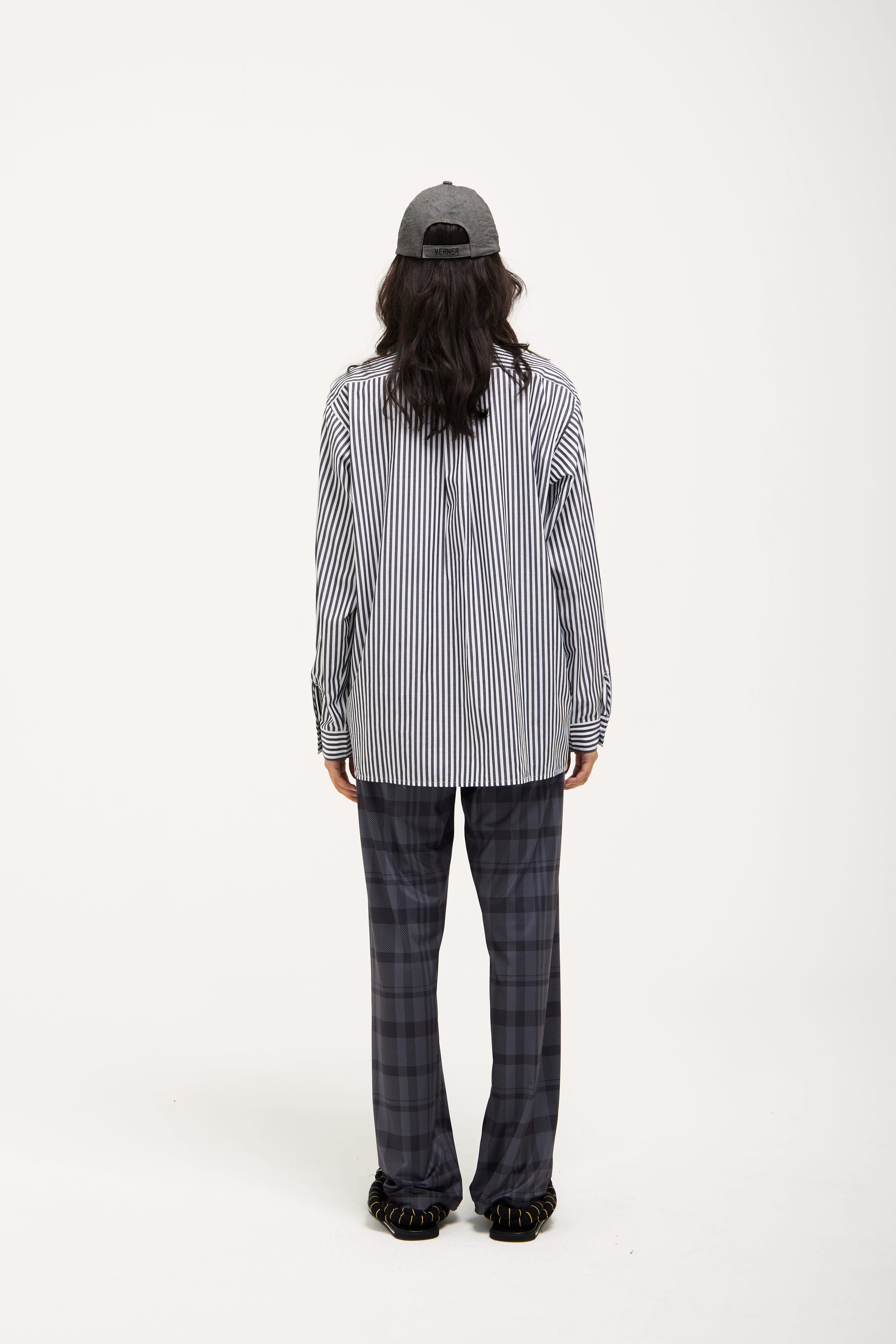 Verner Sun Shirt with Tie // Black with Grey