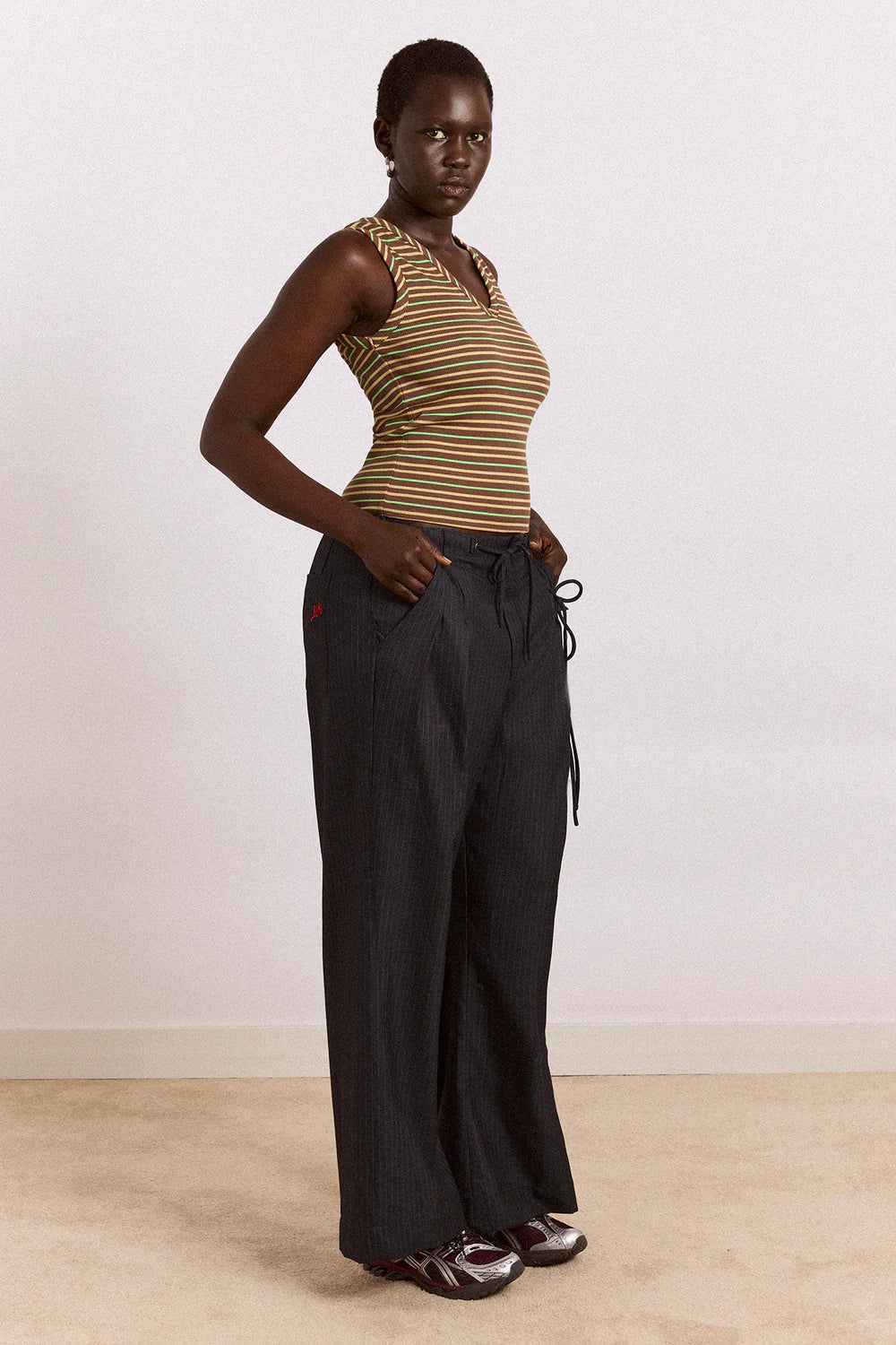 Damson Madder Tatianna Trouser // Pinstripe Navy