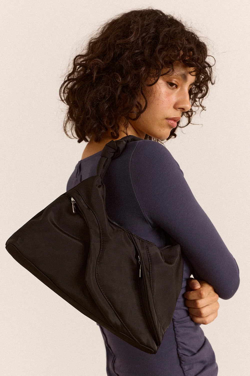 Damson Madder Byron Bag // Black Heavy Satin