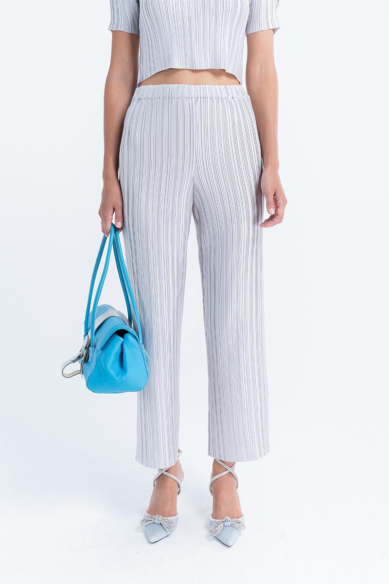Arthur Box Pleat Straight Pant // Platinum