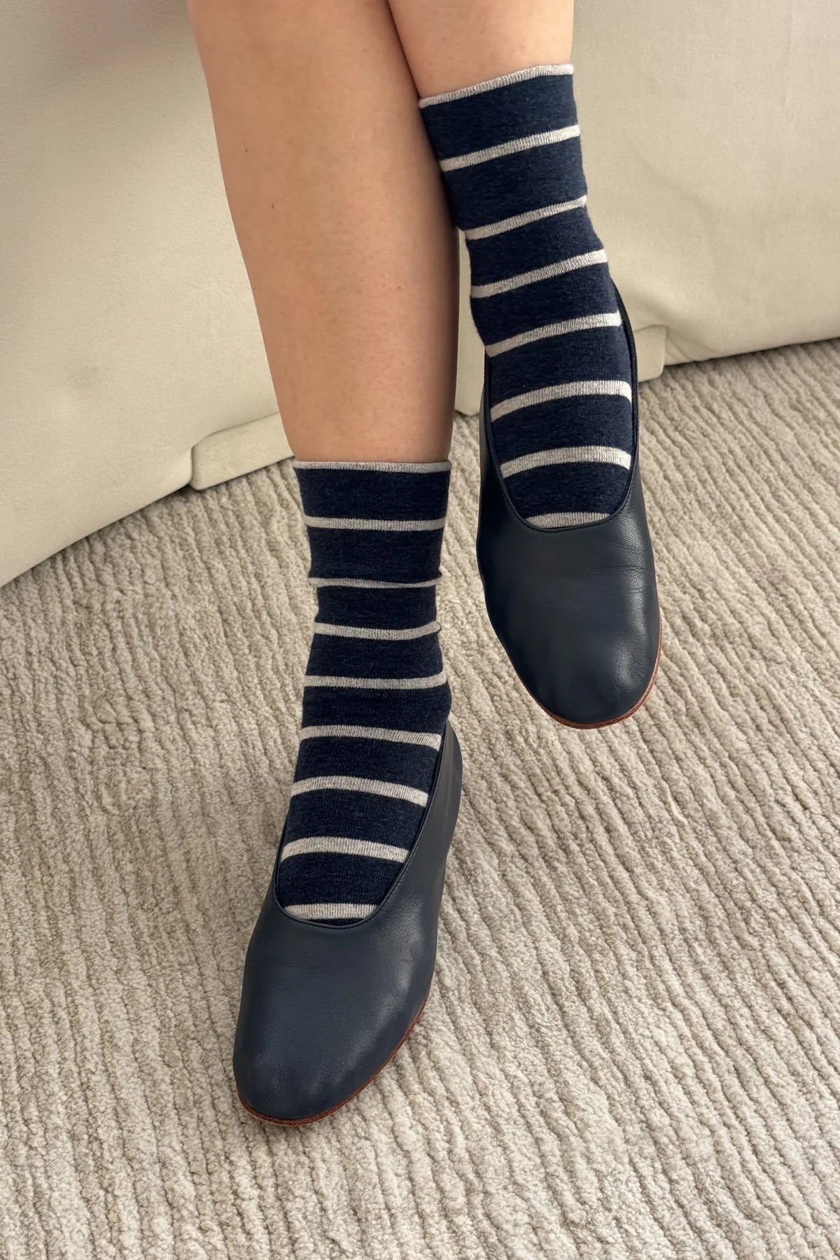 Le Bon Shoppe Wally Socks // Marine Stripe