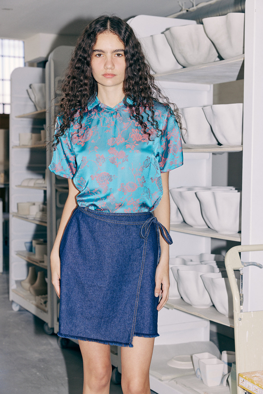 Muse Melt Tie Skirt // Denim